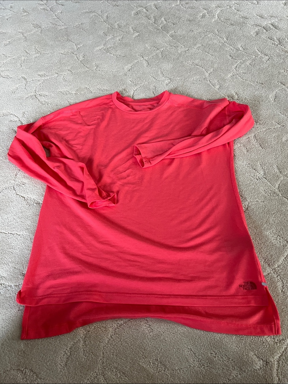 The North Face Bright Coral Long Sleeve Crewneck Small